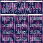 Benutzerdefiniertes Marineblau-Pink-Weiß-Linien-Sublimations-Fußballtrikot Benutzerdefiniertes Marineblau-Pink-Weiß-Linien-Sublimations-Fußballtrikot