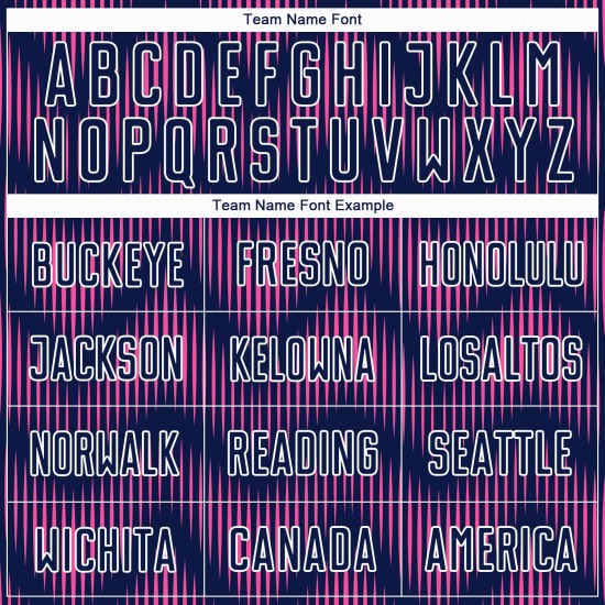 Benutzerdefiniertes Marineblau-Pink-Weiß-Linien-Sublimations-Fußballtrikot Benutzerdefiniertes Marineblau-Pink-Weiß-Linien-Sublimations-Fußballtrikot