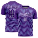 Benutzerdefinierte Lila Hellblau-Weiße Linie Sublimation Fußball Uniform Trikot Benutzerdefinierte Lila Hellblau-Weiße Linie Sublimation Fußball Uniform Trikot