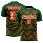 Benutzerdefiniertes grün-orange-weißes Sublimations-Fußballtrikot Benutzerdefiniertes grün-orange-weißes Sublimations-Fußballtrikot