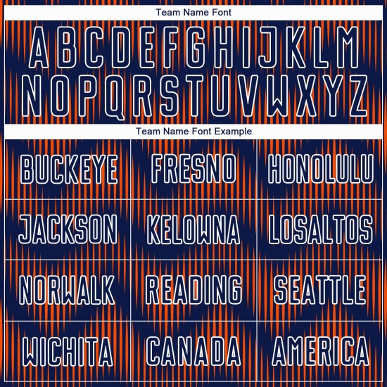 Benutzerdefiniertes Sublimations-Fußballtrikot in Marineblau und Orange mit weißer Linie Benutzerdefiniertes Sublimations-Fußballtrikot in Marineblau und Orange mit weißer Linie