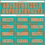 Benutzerdefiniertes Aqua Orange-Weiß Line Sublimation Fußballuniformtrikot Benutzerdefiniertes Aqua Orange-Weiß Line Sublimation Fußballuniformtrikot