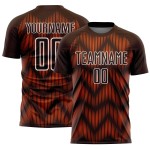 Benutzerdefiniertes braun-orange-weißes Sublimations-Fußballtrikot Benutzerdefiniertes braun-orange-weißes Sublimations-Fußballtrikot