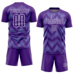 Benutzerdefinierte Lila Hellblau-Weiße Linie Sublimation Fußball Uniform Trikot Benutzerdefinierte Lila Hellblau-Weiße Linie Sublimation Fußball Uniform Trikot
