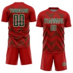 Benutzerdefiniertes rot-grün-weißes Sublimations-Fußballtrikot Benutzerdefiniertes rot-grün-weißes Sublimations-Fußballtrikot