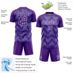 Benutzerdefinierte Lila Hellblau-Weiße Linie Sublimation Fußball Uniform Trikot Benutzerdefinierte Lila Hellblau-Weiße Linie Sublimation Fußball Uniform Trikot