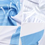Benutzerdefiniertes Sublimations-Fußballtrikot in Schwarz-Hellviolett mit weißer Linie Benutzerdefiniertes Sublimations-Fußballtrikot in Schwarz-Hellviolett mit weißer Linie