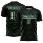 Benutzerdefiniertes schwarz-grün-weißes Sublimations-Fußballtrikot Benutzerdefiniertes schwarz-grün-weißes Sublimations-Fußballtrikot