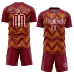Benutzerdefiniertes purpurrotes Gold-Weiß-Linien-Sublimations-Fußballtrikot Benutzerdefiniertes purpurrotes Gold-Weiß-Linien-Sublimations-Fußballtrikot
