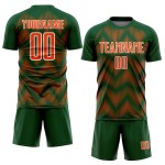 Benutzerdefiniertes grün-orange-weißes Sublimations-Fußballtrikot Benutzerdefiniertes grün-orange-weißes Sublimations-Fußballtrikot