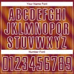 Benutzerdefiniertes purpurrotes Gold-Weiß-Linien-Sublimations-Fußballtrikot Benutzerdefiniertes purpurrotes Gold-Weiß-Linien-Sublimations-Fußballtrikot