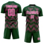 Benutzerdefiniertes grün-rosa-weißes Sublimations-Fußballtrikot Benutzerdefiniertes grün-rosa-weißes Sublimations-Fußballtrikot