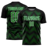 Benutzerdefiniertes Sublimations-Fußballtrikot mit schwarzer Grasgrün-weißer Linie Benutzerdefiniertes Sublimations-Fußballtrikot mit schwarzer Grasgrün-weißer Linie