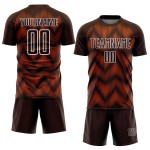 Benutzerdefiniertes braun-orange-weißes Sublimations-Fußballtrikot Benutzerdefiniertes braun-orange-weißes Sublimations-Fußballtrikot