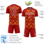 Benutzerdefiniertes rot-gelb-weißes Sublimations-Fußballtrikot Benutzerdefiniertes rot-gelb-weißes Sublimations-Fußballtrikot