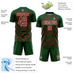 Benutzerdefiniertes Sublimations-Fußballtrikot mit grün-rot-weißer Linie Benutzerdefiniertes Sublimations-Fußballtrikot mit grün-rot-weißer Linie