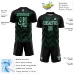 Benutzerdefiniertes schwarzes Kelly Green-White Line Sublimation Fußballuniform-Trikot Benutzerdefiniertes schwarzes Kelly Green-White Line Sublimation Fußballuniform-Trikot